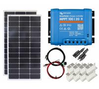 200w Mono Solar Panel Kit charging MPPT Smart Controller Battery Z-Mount with Mounting Brackets, Cables & T-Branches