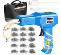 200W Plastic Welder Kit, 5000mAh USB Rechargeable Wireless Plastic Repair Kit with 1050 PCS Hot Staples, Portable Cordless Car Bumper Repair Kit for Plastic Crack Repair(Blue)