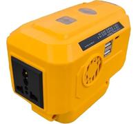 200W Portable Power Inverter for Dewalt 18V Batteries Camping Accessories Converts to 230V AC Outlet & Dual USB/Type-C Ports,Built-in 200LM LED Light,for Camping Gear,Outdoor,Laptop Computer,Fridge