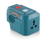 200W Power Inverter for Makita 18V Battery with 3 Ports,DC 18V to AC 220-230V Battery Adapter with USB-A,USB-C Port,UK Plug,Inverter with 280LM LED Light for Outdoor Camping Emergency