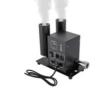200W Smoke Machine Dual Control Mode Double Head Fog Machine Co2 Jet Machine Dual Nozzle Adjustable With LED Light and Display, High-pressure Tube 16.4ft for Wedding Halloween Party Stage Effect