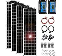 200W Solar Panel Kit, 12V Rechargeable Photovoltaic Solar Cell with 10A Charge Controller for Caravan, Car, Marine Battery Charging