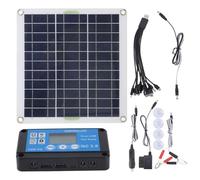 200W Solar Panel Kit, Monocrystalline Solar Panel Charger with Blue Controller and OBD Plug, Portable Outdoor Solar Panel for Camping RV Travel with USB Type C DC Ports