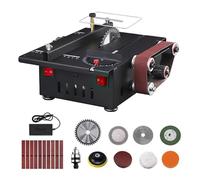 200W Table Saw Belt Sander Kit Variable Speed Bench Circular 30mm Depth DIY Benchtop Grinding Sanding Cutting Machine Precision Cutting,Safety Protection
