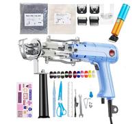 200W Tufting Gun 2 in 1 Cut Pile & Loop Pile Kit with Cordless Carpet Trimmer, Carpet Making Kit DIY Tools (Blue)