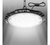200W UFO LED High Bay Light, 20000lm 6500K Workshop Lighting, Cool White LED Work Lights, IP65 Waterproof Commercial Industrial Lamp for Factories Garage Warehouse with 75cm Cable, 50CM Chain