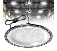 200W UFO LED High Bay Light, 6500K Cold White Workshop Lighting, 20000LM Super Bright Workshop Lighting, IP65 Waterproof Industrial Lights with 50cm Chain for Workshop, Warehouse, Garage, Factory