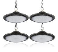 200W UFO LED Workshop Light, 30000LM 6000K Super Bright 4 Pack LED High Bay Light, IP66 Waterproof Pendant Light, Industrial Workshop Lamp for Garages, Halls, Warehouses, Workshops, Factory Lighting