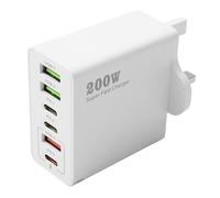 200W USB C Charging Station, 6-Port Fast Charger Plug with PD 100W/65W/45W/20W, Multi USB C Charger Hub for MacBook, Dell, Steam Deck, iPhone 15/16/14 Pro, i Pads - Usb c Multi Charger Block