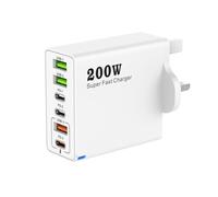 200W USB C Charging Station 6-Port with PD 100W/65W/45W/20W, 3USBC＋3USBA
