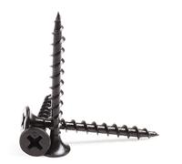 200x Black Coarse Thread Bugle Head Drywall Screws for Fixing Plasterboard to Timber - M3.5 x 38mm