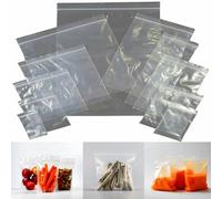200x Clear Grip Seal Bags 2 x 2" (50x50mm) - Zip Lock Resealable Plain Grip Seal Clear Plastic Polythene Packaging Bags for Food, Storage, Beads, Screws
