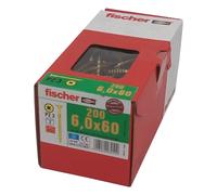200x Fischer chipboard screws 6.0x60 PZ3 wood screws galvanized partial thread