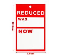 200X Large 'Reduced was/Now' Garment Clothes Pricing Tags Hanger Label Sale Cards Free P&P