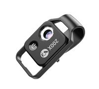 200X LED Lighted Pocket Microscope With Builtin LED Universally Smartphone Digiscoping Adapter Clip Macro Lens