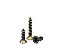 200X M2 M2.6 M3 Small Golden Silver Antique Brass Bronze Black Steel Flat Countersunk Head Self Tapping Wood Screw(Antique brass,2x8mm)