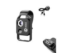 200x Magnification Clip-On Lens,Cell Phone Microscope with LED and Universal Clip Macro, Transform Your Smartphone into a Pro Microscope with LED Light,Digital Microscope Lens (Black)