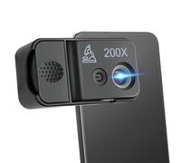 200X Phone Microscope Lens, Nano Zoom Phone Micro Lens for Android/iPhone with LED UV Light/CPL/Universal Clip, Mini Pocket Digital Microscope, Portable Smartphone Camera