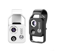 200X Phone Microscope Lens with LED Light Portable Digital Microscope for Adults to Explore Micworld with LED Light (Black)