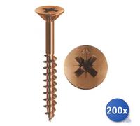 200X Self-Tapping Screws For Chipboard Panelvit&Reg; Mustad Bronze Tsp Pcs