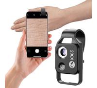 200X Smartphone Mini Microscope Nano Zoom Portable Handheld Microscope with LED Light, 200x Phone Mini Pocket Microscope, Clip-on Lens, Multi-Layer Coating, LED Fill Light