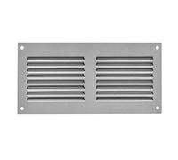 200x100mm / 8x4" inch Grey Metal Air Vent Grille Cover with Insect Mesh - Ventilation Cover