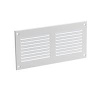 200x100mm Air Vent Grille Cover 8x4 inch Ventilation Cover, Metal, with Insect Mesh (White)