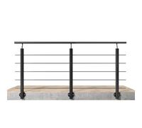 200x106cm Aluminium Handrail Banister Balustrade for Indoor or Outdoor Use Against Side Walls, Adjustable Angle Stair Handrail, Handrail can be Spliced Any Sizes, Matt Black