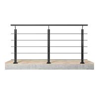 200x106cm Aluminium Stair Railing, Aluminium Handrail, Entrance Railing, Adjustable Angle Stair Handrail, Suitable for Indoor & Outdoor, Handrail can be Spliced Any Sizes, Black