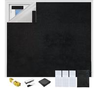 200x145cm Blackout Blind No Drill Window Blinds Blackout Curtains Temporary Blackout Blind with Self Adhesive Tapes for Nursery Bedroom Travel RV Car