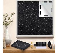 200x145cm Stick On BlackOut Blinds,420D Oxford Fabric 100% Blackout Curtains,No Drilling Required,Customisable Size/Shape, Portable Blackout Curtain Suitable for Skylight,Bedroom,Caravan,Media Room