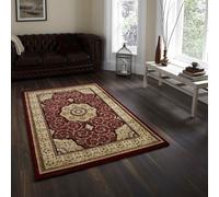 (200x290cm) Heritage 4400 Traditional Medallion Rugs in Red Soft Powerloomed Mats