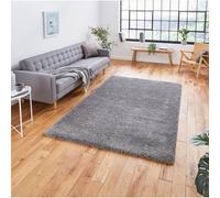 (200x290cm) Sierra 9000 Shaggy Rugs in Pebble Grey High Dense Soft Polypropylene Mats