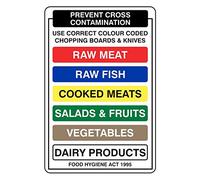 200x300mm Colour Coded Chopping Board Catering Sign - Sticker Self Adhesive