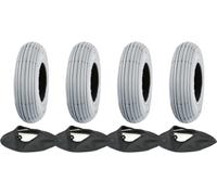 200x50 Mobility Scooter Tyre & Tube Grey P191 Tire Non Marking Pumped (Set of 4)