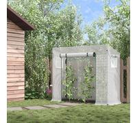 Outsunny 200x76x168cm Walk-in Garden Greenhouse Plant Warm House w/ Roll Up Door