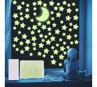 201 Glow in The Dark Stars for Ceiling with Moon,3 Sizes of Glowing Stars Stickers Kit for Kids Bedroom,Christmas Stocking Stuffers,Wall Decals,Room Décor