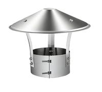 201 Stainless Steel Chimney Cap 5.1-7.0in Bird Guard Cover, Adjustable Stove Pipe Topper Anti Downdraught Rain Cap(6.3in)