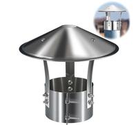 201 Stainless Steel Chimney Cap Round Cone Top Chimney Rain Caps 3" 4" 5" 6" 7" 8" Stove Pipe Topper Fireplace Chimney Caps for Outside Weather-Proof Roof Cap for Exhaust Vent(160mm/6.3in)