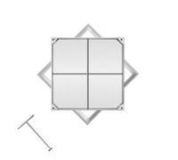 201 Stainless Steel Invisible Manhole Cover and Frame, Square Septic Tank Lid with Base, Invisible Flush-Fit Design Sewage Basin Cover, for Driveway Walkways Courtyards Gardens(30x30x5cm)