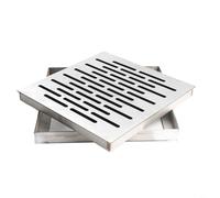 201 Stainless Steel Invisible Manhole Cover with Slip-Resistant Brushed Finish, Outdoor Drainage Ditch Plate for Municipal Roads, Plazas and Residential Areas(200 * 200 * 30 * 3)