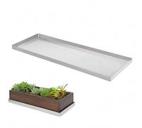 201 Stainless Steel Plant Tray, Long Rectangular Metal Drip with Raised Edges, Rust Resistant Water Catch for Windowsill, Sink, Bathroom Counter,Planter(111x21cm/44x8")