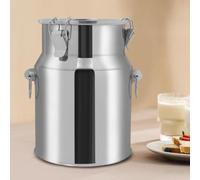 201 Stainless Steel Water Jug with Lid - Milk Transport Can, Wine Pail, Oil Barrel Tank for Home & Farm Liquid Storage - No Faucet Design