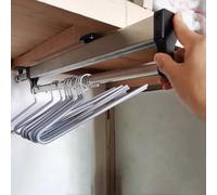 201 Steel Finish Sliding Closet Rod - Pull Out Clothes Hanger Rail Rack, 30-80cm Wardrobe Rail Extendable Pull Out Closet Rod, With 2 Sliding Rails Adjustable Extendable Clothes Rail(450MM/17.7INCH)