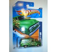 2011 Hot Wheels '56 FORD F-100 truck heat fleet 3 of 10, #93 GREEN with flames