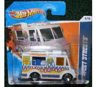 2011 Hot Wheels Hw City Works '11 4/10 White Sweet Streets 174/244 Friburgers Grill Truck on Short Card