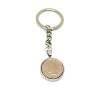 2012 14th Ivory Wedding Anniversary 5p pence coin Keyring - 5 pence Keyring from 2012 for a 14th Birthday SLV