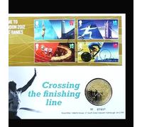 2012 The Countdown to 2012 London Sport Crossing The Finishing Line £5 Coin/Stamps Cover - First Day Cover