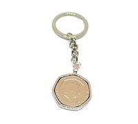 2013 12th Silk Wedding Anniversary 20p Pence Coin Keyring - 20 Pence Keyring from 2013 for a 12th Birthday SLV