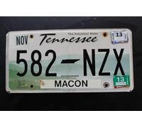 2013 Tennessee Macon County The Volunteer State License Plate # 582 Nzx 6x12 inches License Plate Sign